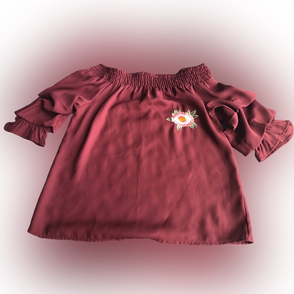 Speed Limit MPH Girls Off Shoulder Short Sleeve Blouse